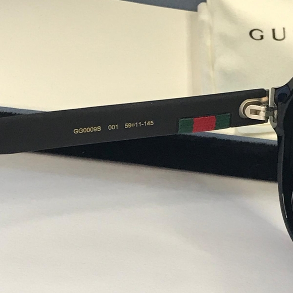 Gucci Men's GG0009S GG/0009/S 001 Black Retro Fashion Pilot Sunglasses 59mm - Picture 14 of 15